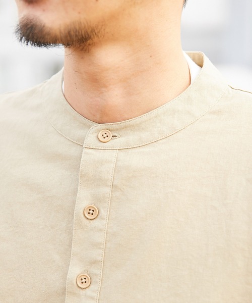 CIAOPANIC TYPY（チャオパニックティピー）の「コットンリネンプルオーバーシャツ（シャツ/ブラウス・メンズ・オフホワイト/オリーブ/ベージュ・マルチサイズ）」の18枚目の写真