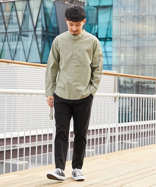 CIAOPANIC TYPY（チャオパニックティピー）の「コットンリネンプルオーバーシャツ（シャツ/ブラウス・メンズ・オフホワイト/オリーブ/ベージュ・マルチサイズ）」の4枚目の写真