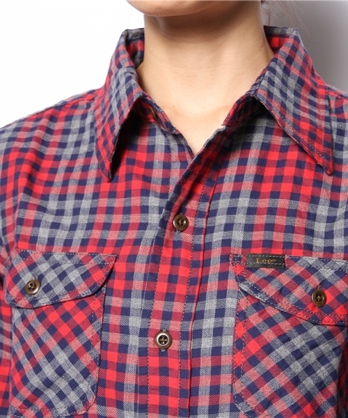 NANO universe(ナノユニバース)の「【GINGER12月号掲載】 Lee/別注チェックシャツ(シャツ/ブラウス・レディース・ネイビー/レッド/ブラック/グレー・FREE)」の9枚目の写真