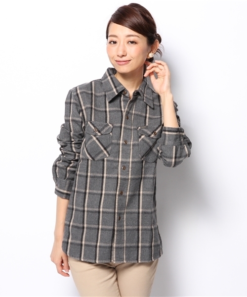 NANO universe(ナノユニバース)の「【GINGER12月号掲載】 Lee/別注チェックシャツ(シャツ/ブラウス・レディース・ネイビー/レッド/ブラック/グレー・FREE)」の19枚目の写真