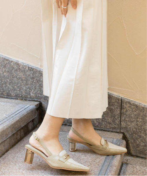 RANDA（ランダ）の「ソフト クリアヒールメッシュバックストラップシューズ（パンプス・レディース・ブラック/クリーム/カーキ・LL/S/L/M）」の19枚目の写真