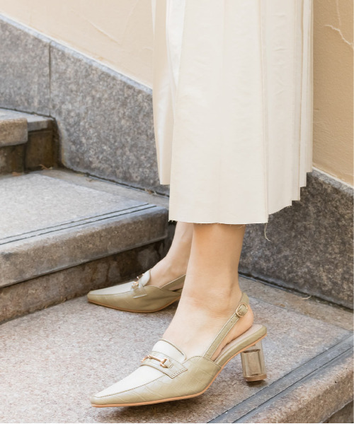 セール】ソフト クリアヒールメッシュバックストラップシューズ