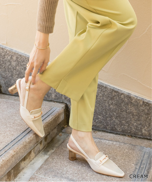 RANDA（ランダ）の「ソフト クリアヒールメッシュバックストラップシューズ（パンプス・レディース・ブラック/クリーム/カーキ・LL/S/L/M）」の8枚目の写真