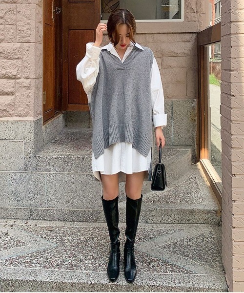 chuu（チュー）の「CHUU バックスリットロングシャツdress