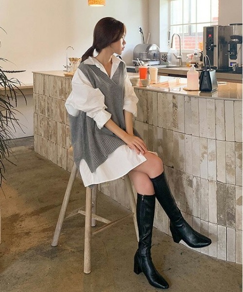 chuu（チュー）の「CHUU バックスリットロングシャツdress