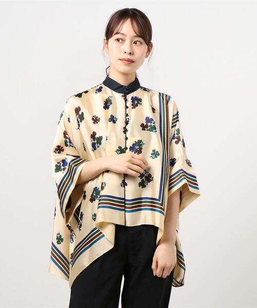 ESTNATION（エストネーション）の「SACAI / プリントブラウス（シャツ/ブラウス・レディース・ブルーグラス/ピンク/グレイッシュベージュ・1）」の9枚目の写真