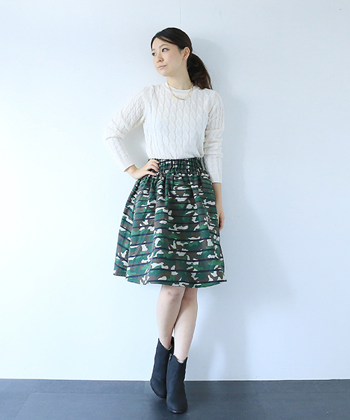 B:MING by BEAMS(ビーミングバイビームス)の「□B ビーミング by ビームス / 迷彩シリーズスカート(スカート・レディース・ベージュ/オリーブ・ONE SIZE)」の14枚目の写真