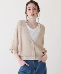 Cutie Blonde | 【M-L】メッシュ柄ショートカーディガン(カーディガン/ボレロ)