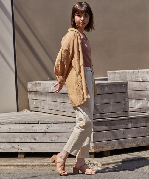 Amourire（アムリール）の「シアーテーラードJK（テーラードジャケット・レディース・ベージュ/グレー/モカ・M）」の16枚目の写真