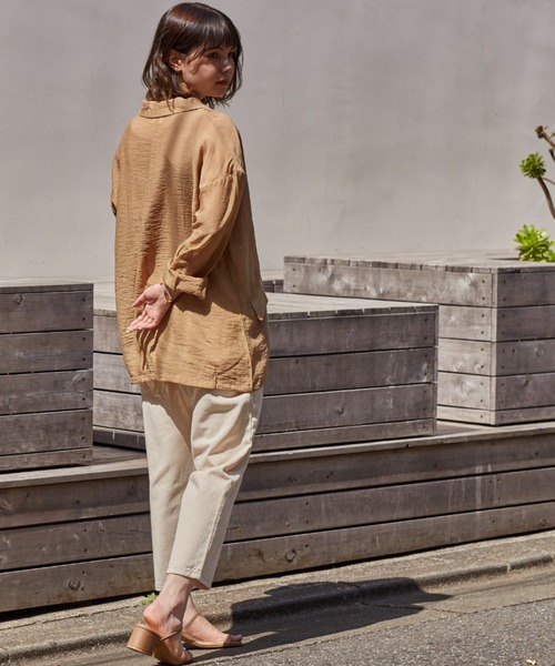 Amourire（アムリール）の「シアーテーラードJK（テーラードジャケット・レディース・ベージュ/グレー/モカ・M）」の4枚目の写真