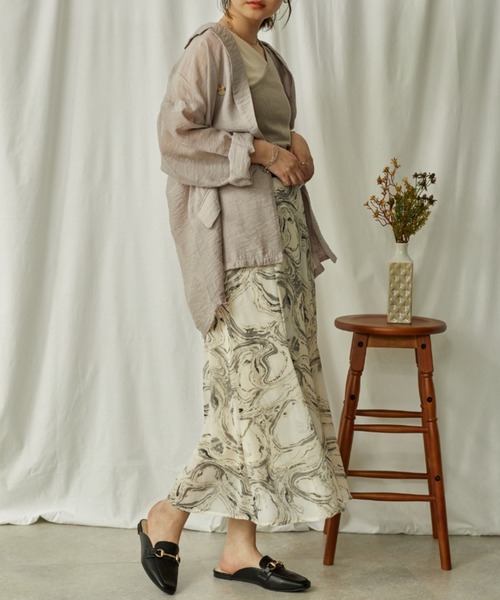 Amourire（アムリール）の「シアーテーラードJK（テーラードジャケット・レディース・ベージュ/グレー/モカ・M）」の15枚目の写真