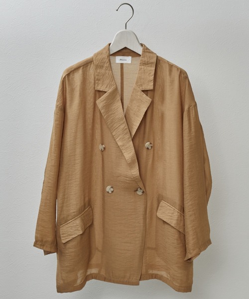 Amourire（アムリール）の「シアーテーラードJK（テーラードジャケット・レディース・ベージュ/グレー/モカ・M）」の12枚目の写真