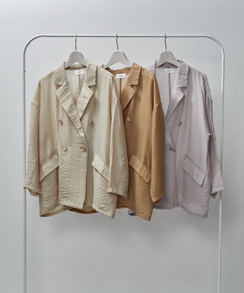 Amourire（アムリール）の「シアーテーラードJK（テーラードジャケット・レディース・ベージュ/グレー/モカ・M）」の5枚目の写真