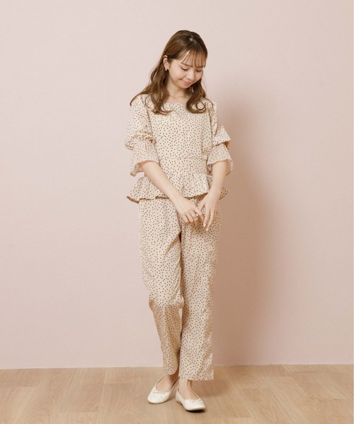 flower（フラワー）の「クラシックドットブラウス（シャツ/ブラウス・レディース・アイボリー/ブラウン・FREE）」の13枚目の写真