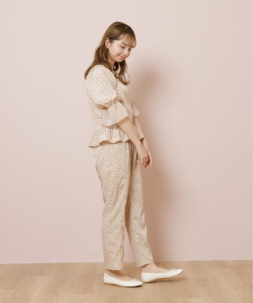 flower（フラワー）の「クラシックドットブラウス（シャツ/ブラウス・レディース・アイボリー/ブラウン・FREE）」の8枚目の写真