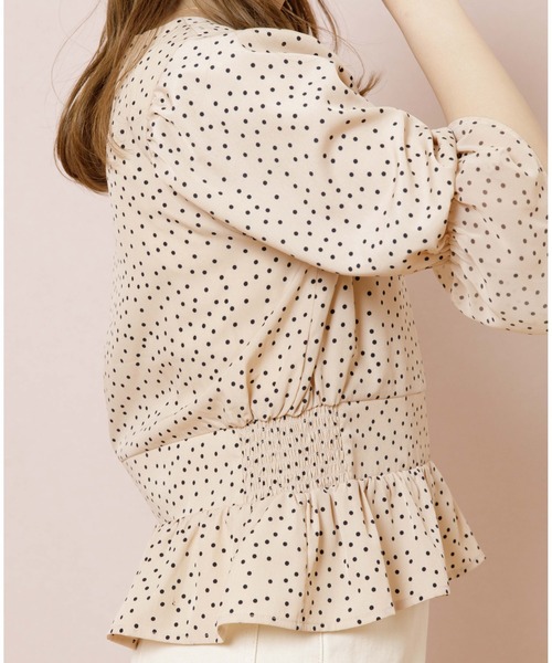 flower（フラワー）の「クラシックドットブラウス（シャツ/ブラウス・レディース・アイボリー/ブラウン・FREE）」の15枚目の写真