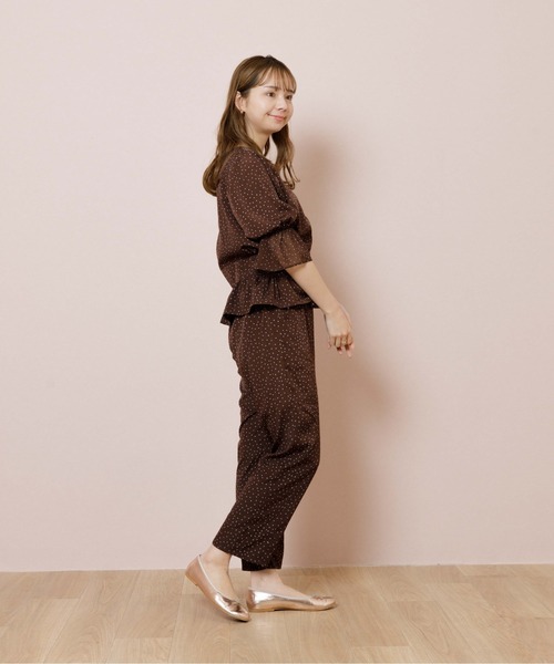 flower（フラワー）の「クラシックドットブラウス（シャツ/ブラウス・レディース・アイボリー/ブラウン・FREE）」の12枚目の写真