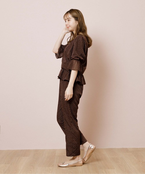 flower（フラワー）の「クラシックドットブラウス（シャツ/ブラウス・レディース・アイボリー/ブラウン・FREE）」の9枚目の写真