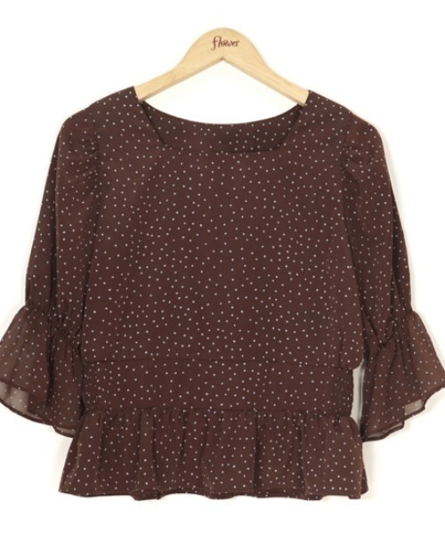 flower（フラワー）の「クラシックドットブラウス（シャツ/ブラウス・レディース・アイボリー/ブラウン・FREE）」の19枚目の写真