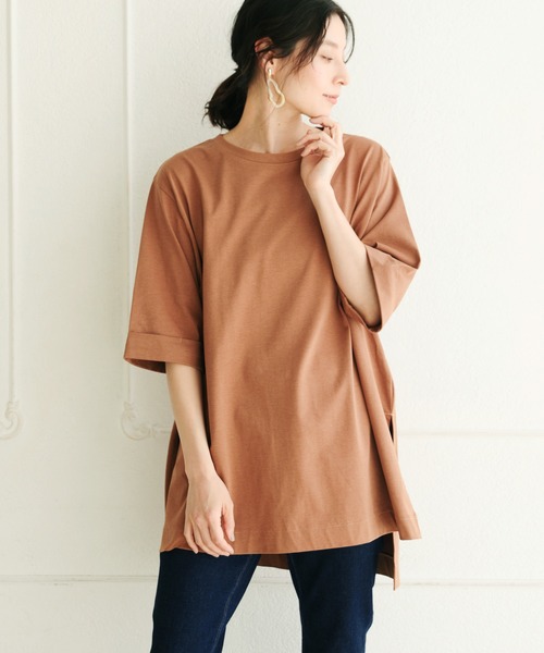 LEPSIM(レプシィム)の「マルチキノウチュニック 928025(Tシャツ/カットソー・レディース・ブラック/ブラウン/レッド/オフホワイト/カーキ/ピンク/グリーン/キャメル・FREE)」の6枚目の写真