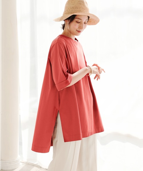 LEPSIM(レプシィム)の「マルチキノウチュニック 928025(Tシャツ/カットソー・レディース・ブラック/ブラウン/レッド/オフホワイト/カーキ/ピンク/グリーン/キャメル・FREE)」の8枚目の写真