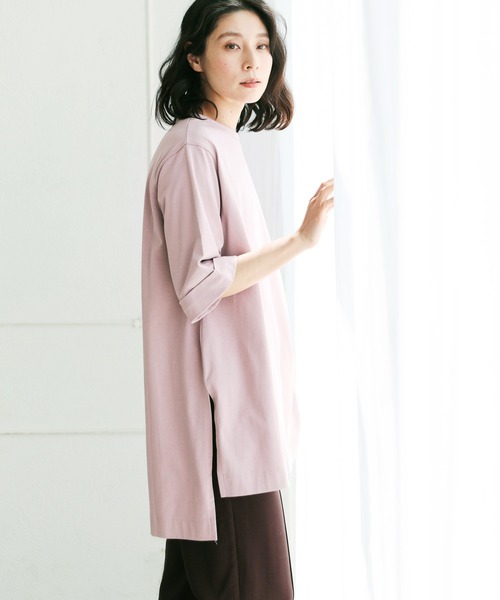 LEPSIM(レプシィム)の「マルチキノウチュニック 928025(Tシャツ/カットソー・レディース・ブラック/ブラウン/レッド/オフホワイト/カーキ/ピンク/グリーン/キャメル・FREE)」の7枚目の写真