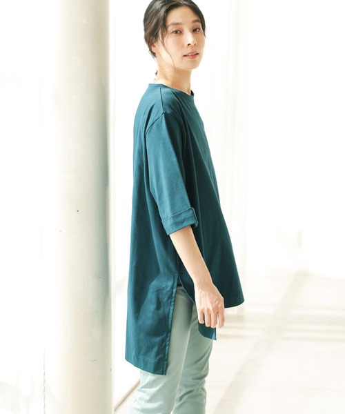 LEPSIM(レプシィム)の「マルチキノウチュニック 928025(Tシャツ/カットソー・レディース・ブラック/ブラウン/レッド/オフホワイト/カーキ/ピンク/グリーン/キャメル・FREE)」の5枚目の写真
