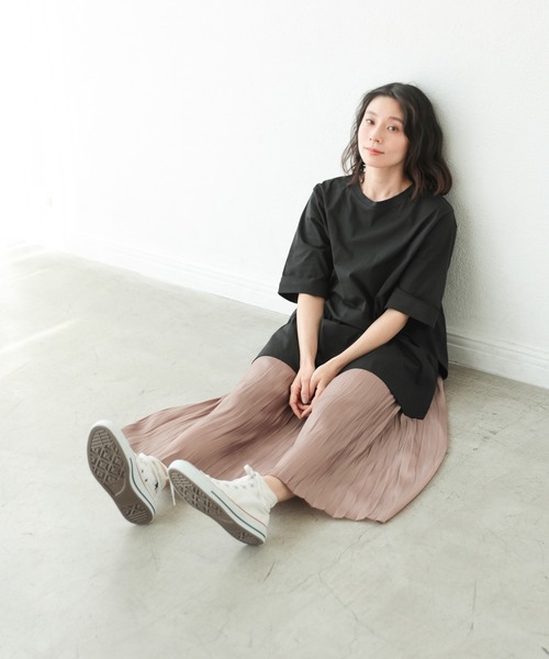 LEPSIM(レプシィム)の「マルチキノウチュニック 928025(Tシャツ/カットソー・レディース・ブラック/ブラウン/レッド/オフホワイト/カーキ/ピンク/グリーン/キャメル・FREE)」の9枚目の写真