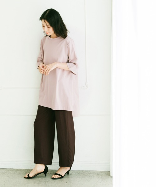 LEPSIM(レプシィム)の「マルチキノウチュニック 928025(Tシャツ/カットソー・レディース・ブラック/ブラウン/レッド/オフホワイト/カーキ/ピンク/グリーン/キャメル・FREE)」の10枚目の写真
