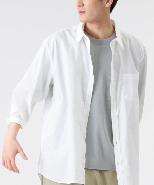 BACK NUMBER（バックナンバー）の「【BACK NUMBER】DRY7分袖レギュラーカラーシャツ（シャツ/ブラウス・メンズ・ホワイト/サックスブルー/ネイビー/ベージュ/ケリー/ブラック・L/S/M/XL）」の14枚目の写真