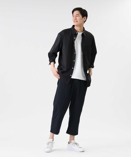 BACK NUMBER（バックナンバー）の「【BACK NUMBER】DRY7分袖レギュラーカラーシャツ（シャツ/ブラウス・メンズ・ホワイト/サックスブルー/ネイビー/ベージュ/ケリー/ブラック・L/S/M/XL）」の20枚目の写真