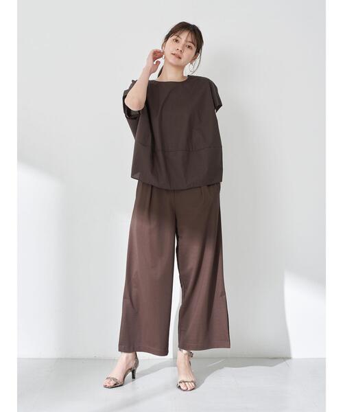 YECCA VECCA（イェッカヴェッカ）の「・イージースリットパンツ＊（その他パンツ・レディース・ネイビー/ダークブラウン/カーキ・FREE）」の12枚目の写真