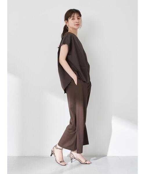 YECCA VECCA（イェッカヴェッカ）の「・イージースリットパンツ＊（その他パンツ・レディース・ネイビー/ダークブラウン/カーキ・FREE）」の13枚目の写真