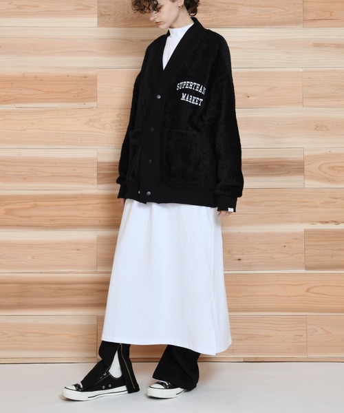 SUPERTHANKS(スーパーサンクス)の「カレッジロゴプリントモックネックロングワンピース マキシワンピース(ワンピース・レディース・モカ/ネイビー/ホワイト/ブラック・S/M)」の13枚目の写真