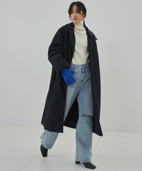 Aunt Marie's（アントマリーズ）の「3WAY中綿オーバーサイズコート / 襟取り外し可能（ダウンジャケット/コート・レディース・ブラック/ライトグリーン/アイボリー/カーキ/ベージュ・FREE）」の13枚目の写真