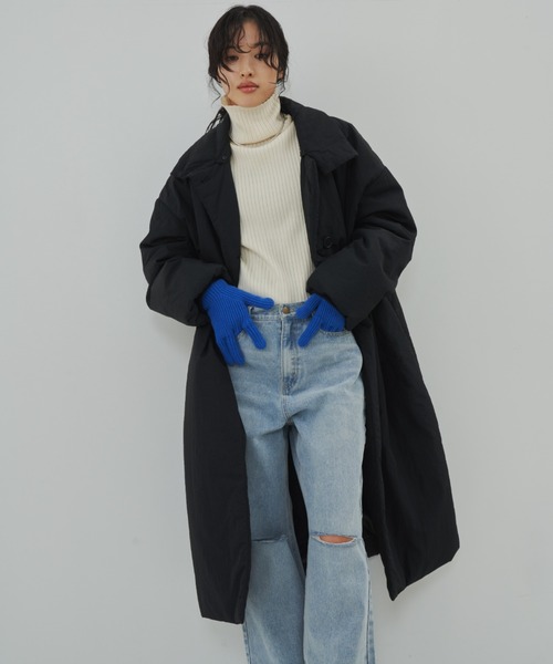 Aunt Marie's（アントマリーズ）の「3WAY中綿オーバーサイズコート / 襟取り外し可能（ダウンジャケット/コート・レディース・ブラック/ライトグリーン/アイボリー/カーキ/ベージュ・FREE）」の14枚目の写真