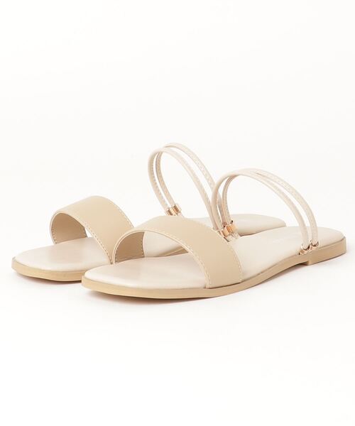 NANO universe（ナノユニバース）の「3wayストラップフラットサンダル（サンダル・レディース・ベージュ/ブラック/アイボリー/ブルー・37/36/38）」の2枚目の写真