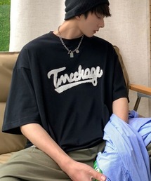 サガラ刺繍ワッペンロゴオーバーサイズTシャツ