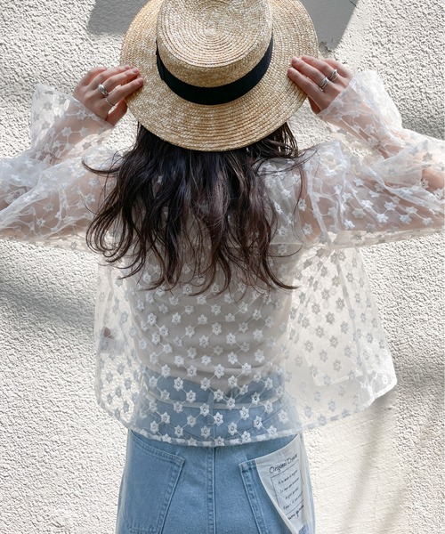 EPIMI E'PIMMY（エピミエピミー）の「3wayオーガン刺繍ブラウス（シャツ/ブラウス・レディース・オフホワイト/ブラック/ベージュ・MEDIUM）」の6枚目の写真