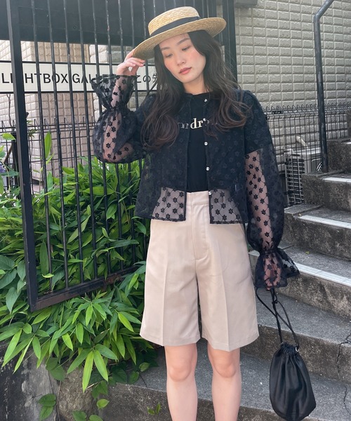 EPIMI E'PIMMY（エピミエピミー）の「3wayオーガン刺繍ブラウス（シャツ/ブラウス・レディース・オフホワイト/ブラック/ベージュ・MEDIUM）」の8枚目の写真