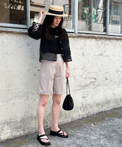 EPIMI E'PIMMY（エピミエピミー）の「3wayオーガン刺繍ブラウス（シャツ/ブラウス・レディース・オフホワイト/ブラック/ベージュ・MEDIUM）」の10枚目の写真