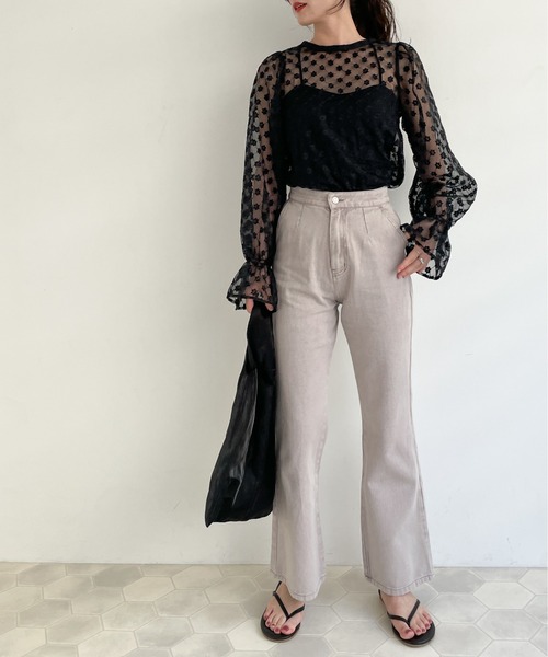 EPIMI E'PIMMY（エピミエピミー）の「3wayオーガン刺繍ブラウス（シャツ/ブラウス・レディース・オフホワイト/ブラック/ベージュ・MEDIUM）」の12枚目の写真