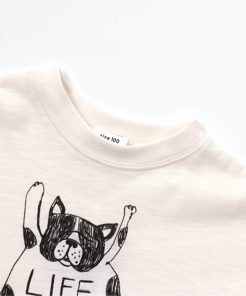 BREEZE（ブリーズ）の「/BIGドロップブルドックTシャツ（Tシャツ/カットソー・キッズ・ブラック/オフホワイト・110/120/100/90/140/80/130）」の3枚目の写真