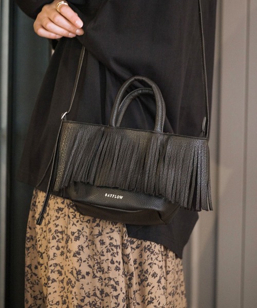 BAYFLOW(ベイフロー)の「フリンジミニバッグ(ハンドバッグ・レディース・アイボリー/ブラック/ベージュ/クリアブルー・FREE)」の2枚目の写真