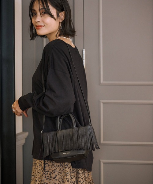 BAYFLOW(ベイフロー)の「フリンジミニバッグ(ハンドバッグ・レディース・アイボリー/ブラック/ベージュ/クリアブルー・FREE)」の5枚目の写真