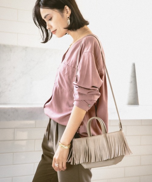 BAYFLOW(ベイフロー)の「フリンジミニバッグ(ハンドバッグ・レディース・アイボリー/ブラック/ベージュ/クリアブルー・FREE)」の6枚目の写真