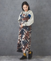 綿ドビー タイダイ柄 キャミワンピ―ス