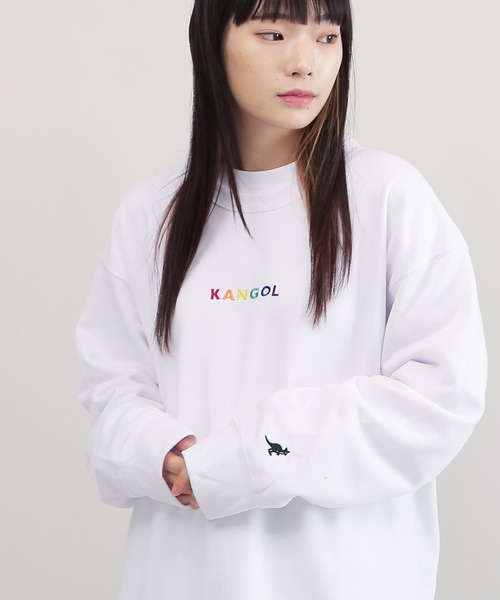 KANGOL(カンゴール)の「KANGOL / カンゴール 別注 コラボ オーバーサイズ トレーナー ヘビーウェイト 裏毛 スウェット(スウェット・メンズ・ホワイト/ブラック/ベージュ/ブルー/ホワイト系その他/ブラック系その他/ベージュ系その他/ブルー系その他/ホワイト系その他2/ホワイト系その他3/ブラック系その他2/ブラック系その他3/ベージュ系その他2/ブルー系その他2・SMALL/MEDIUM/LARGE/X-LARGE)」の3枚目の写真