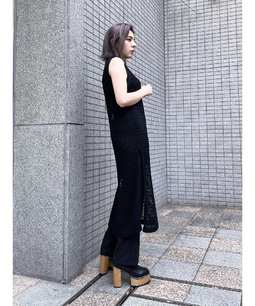 ENVYM（アンビー）の「メッシュノースリＯＰ（ワンピース・レディース・ブラック/ベージュ/ブラウン・FREE）」の4枚目の写真