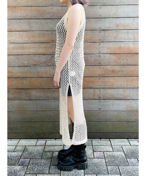 ENVYM（アンビー）の「メッシュノースリＯＰ（ワンピース・レディース・ブラック/ベージュ/ブラウン・FREE）」の11枚目の写真